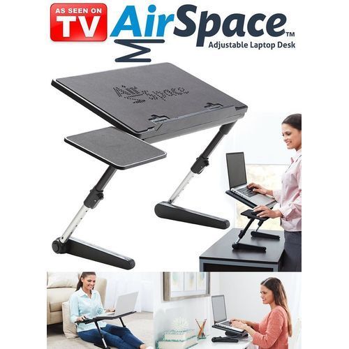 Adjustable Laptop Desk Wt Mouse Pad & Cooling Fan