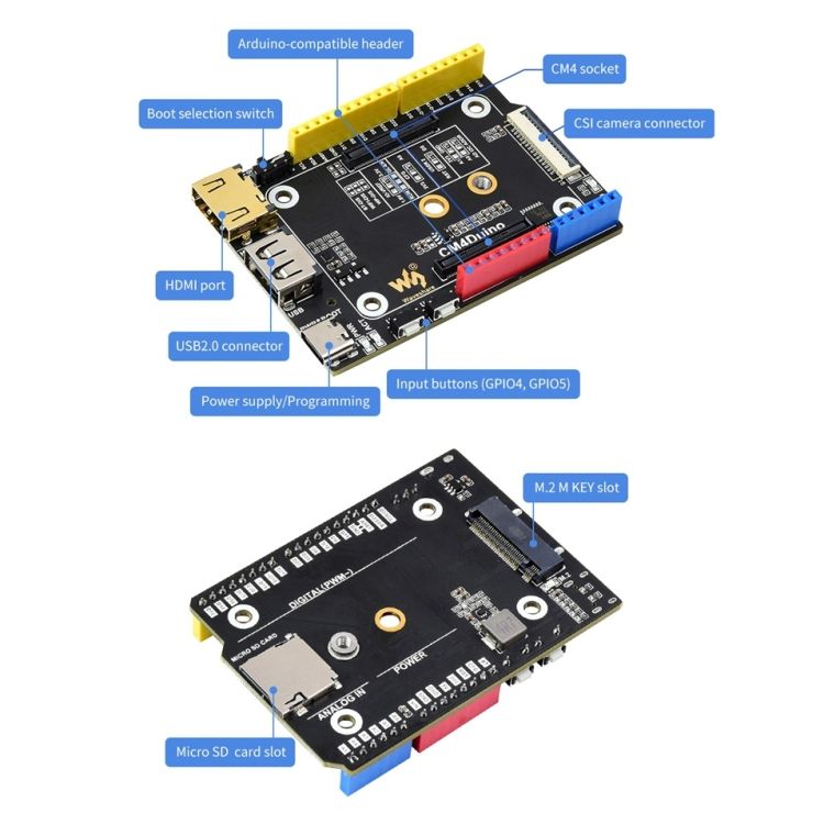 Arduino Compatible Base Board For Raspberry Pi CM4
