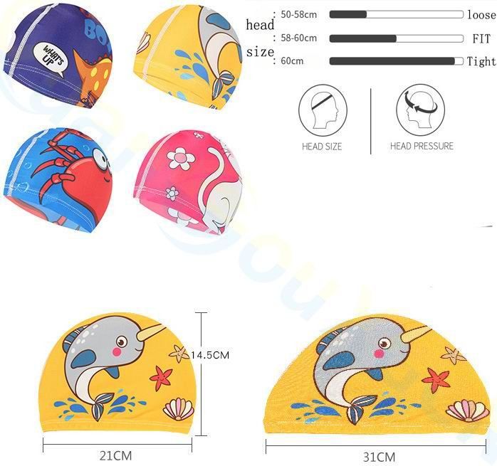 Cartoon Animal Children Swimming Cap Girls Boys Swimming