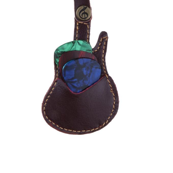 2x1 Piece Guitar Pick Plectrum Case Bag Key Chain Bag Ukulele Guitar