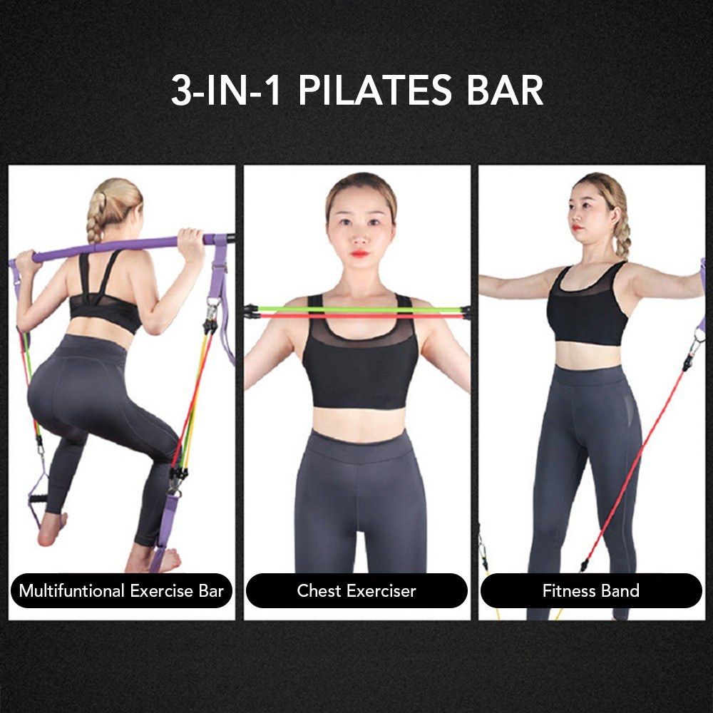 Multifunctional Pilates Bar Kit Adjustable Resistance Band