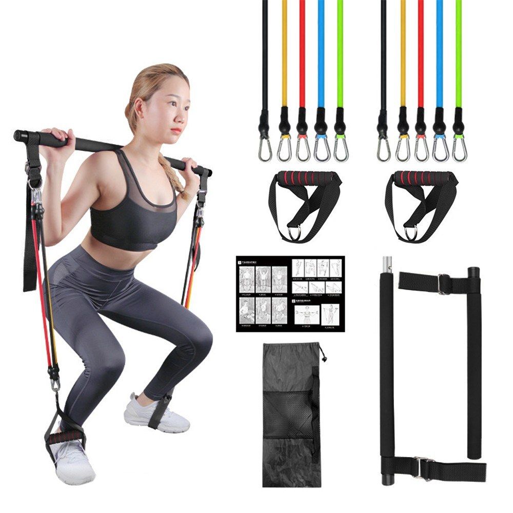 Multifunctional Pilates Bar Kit Adjustable Resistance Band