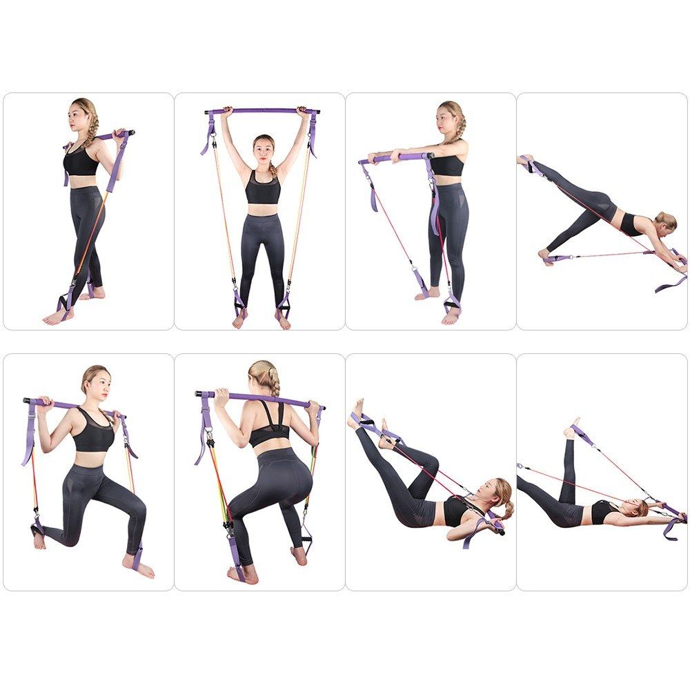 Multifunctional Pilates Bar Kit Adjustable Resistance Band