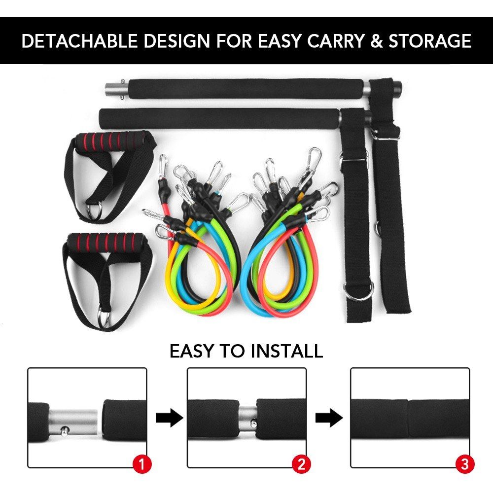 Multifunctional Pilates Bar Kit Adjustable Resistance Band