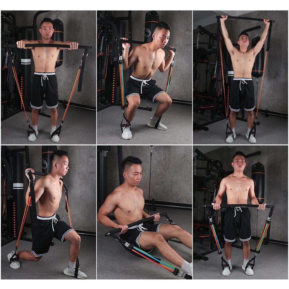 Multifunctional Pilates Bar Kit Adjustable Resistance Band