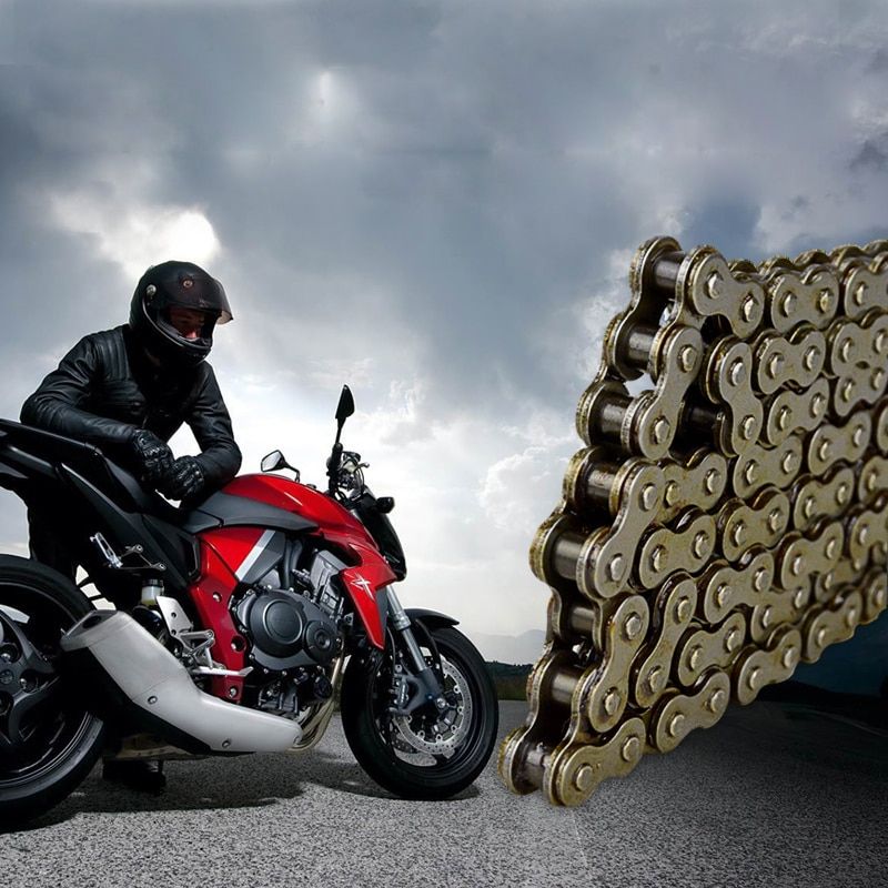 Motorcycle Motocross Universal Gold Drive Chain Link Oil Seals FOR DID O-ring DZ 520 525 530 Chain X 120 LINKS 520X120links