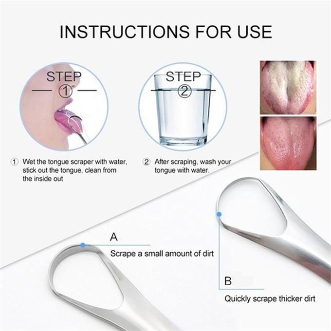Adult Tongue Cleaner - Professional tongue cleaning tool to reduce bad breath, medical grade safe stainless steel tongue scraper with storage box
