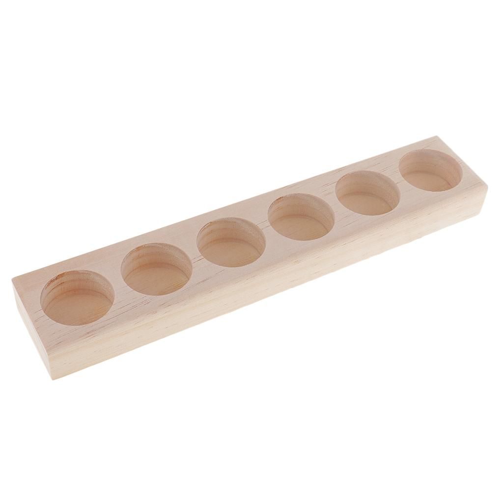 6-Slots Essential Oil Storage Box Wooden Organizer Rack Display Stand