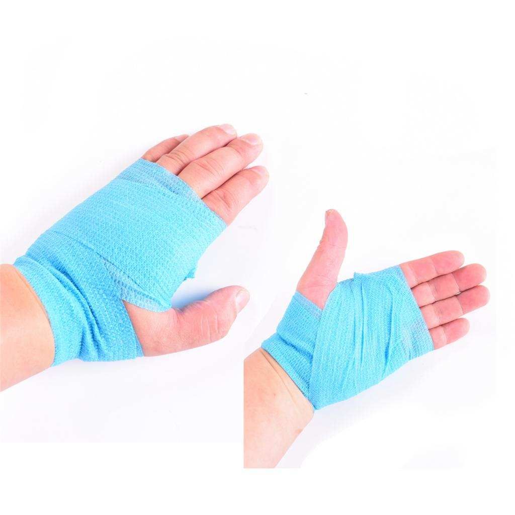 Elastic Non Woven Self Adhesive Cohesive Wrap Bandage Tape Light Blue