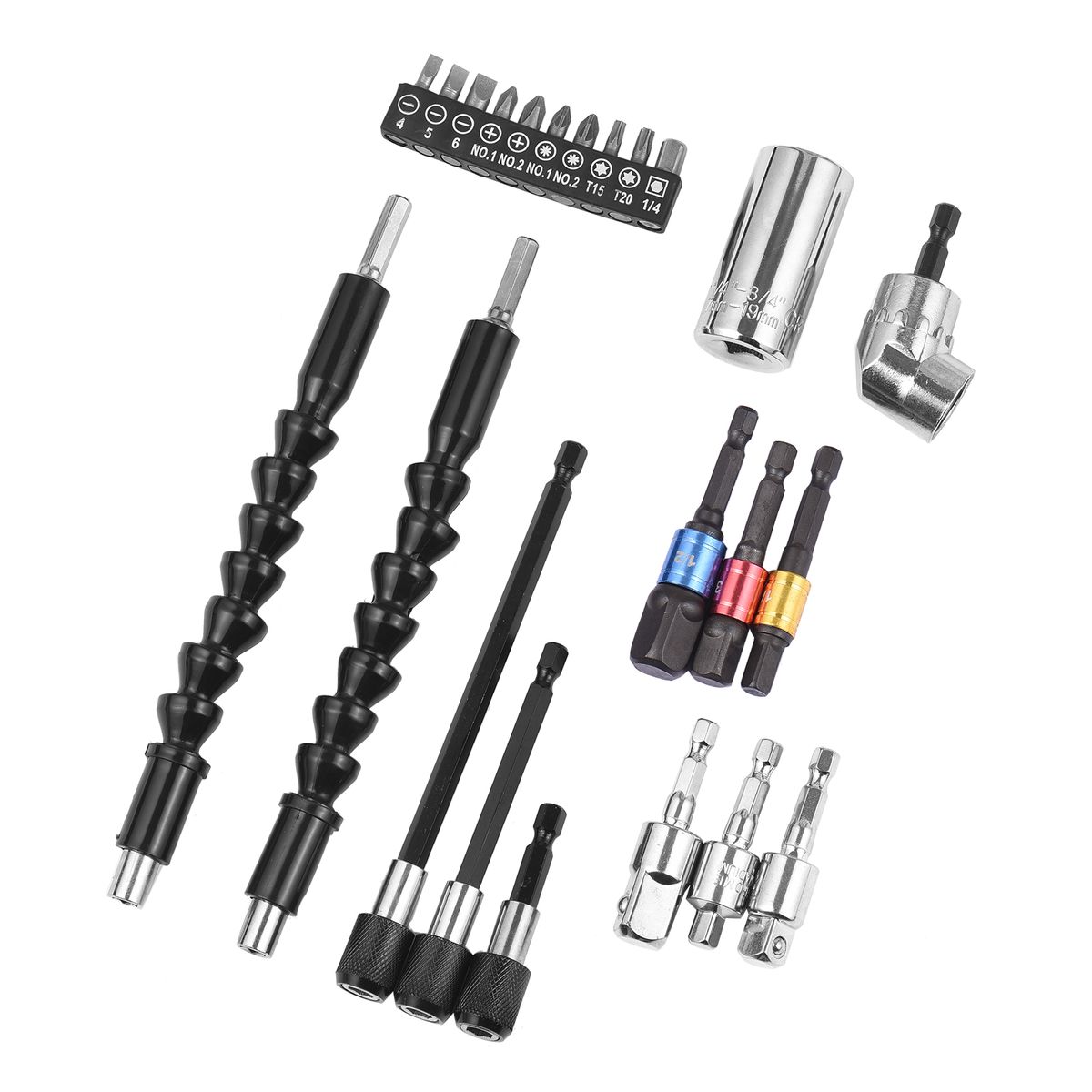 23pcs Wrench Socket Extension Bar Kit Universal Socket