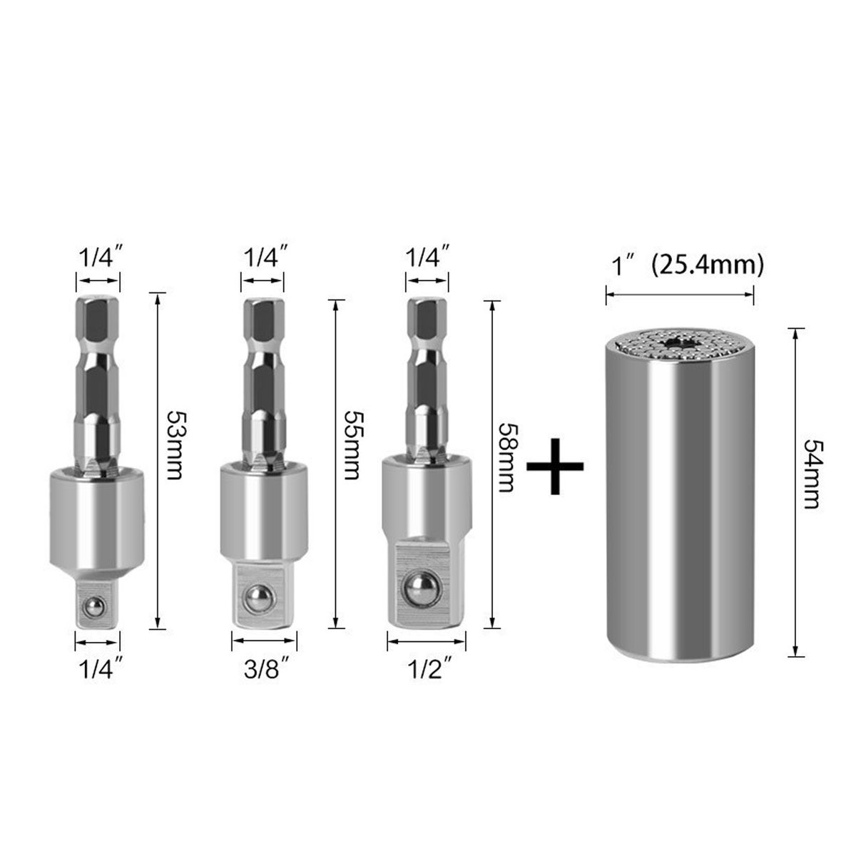23pcs Wrench Socket Extension Bar Kit Universal Socket