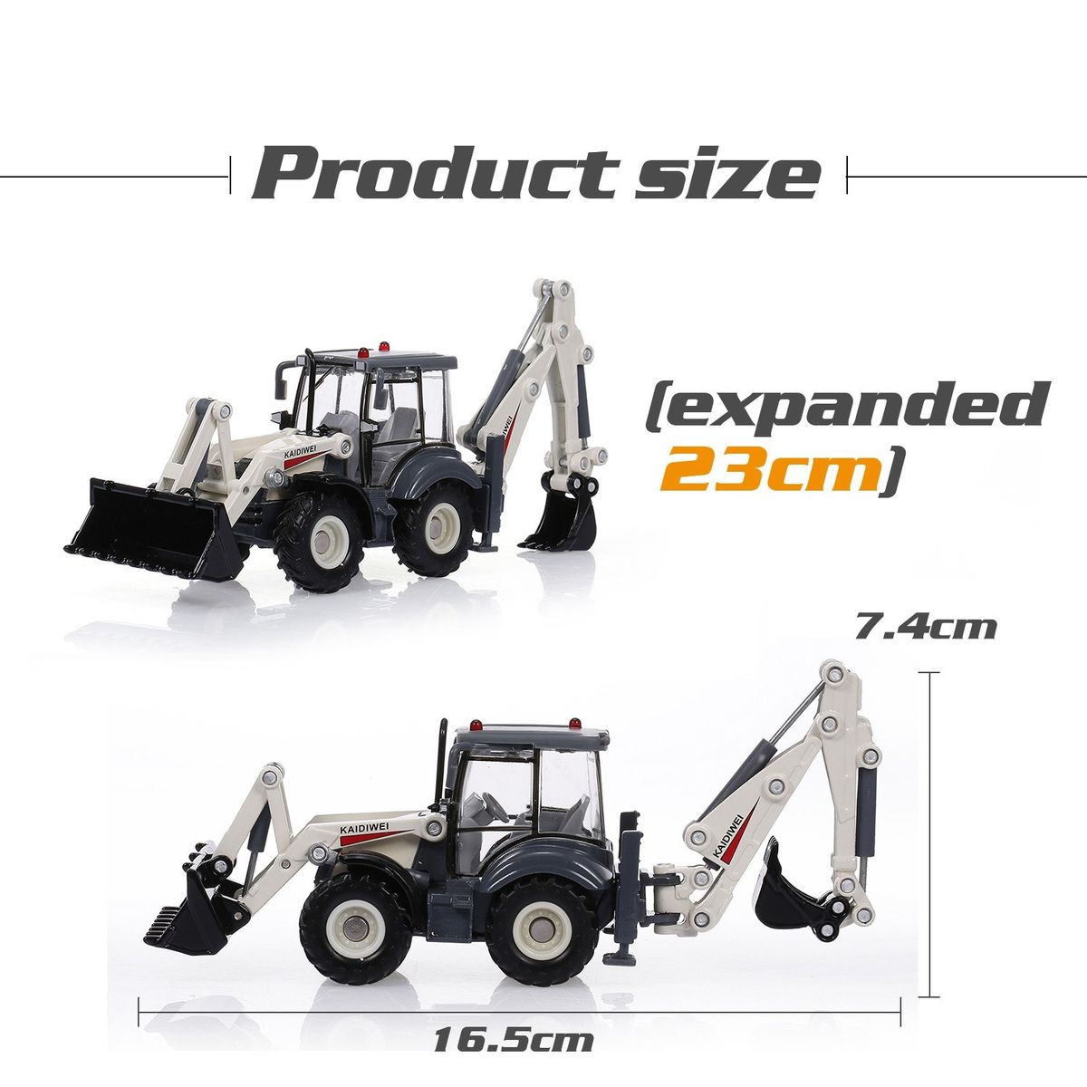 Alloy Diecast Excavator 1:50 4 Wheel Shovel Loader Two-way
