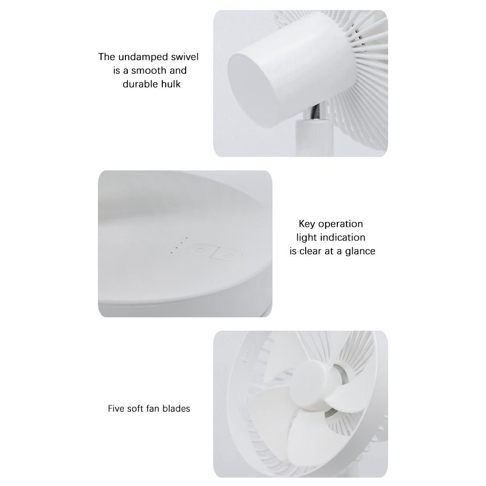 USB Desktop Fan 150°Shaking Head 4000Mah Low Noise Bedroom B