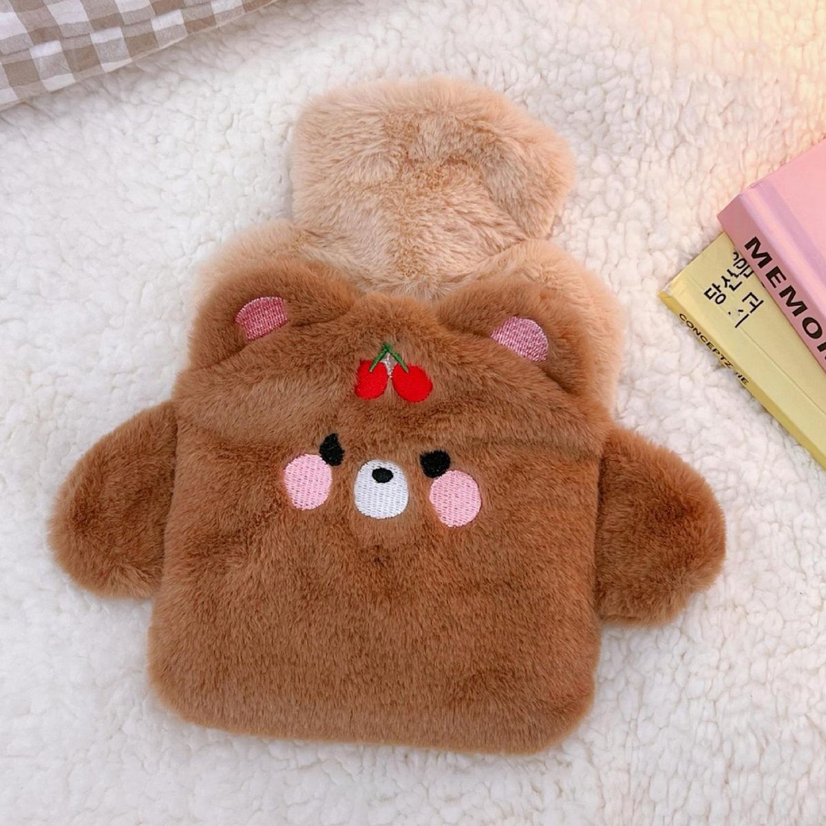 Hot Water Bag Winter Dormitory School Office Plush Bear Warm Water Bag Brown