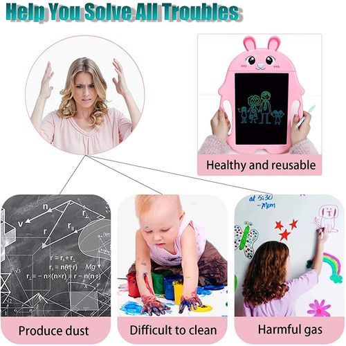 9 Inch Children Cartoon Handwriting Board LCD Electronic Writing Board Specification:Color  Screen(Pink Rabbit)