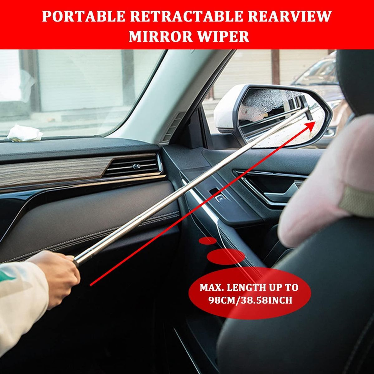 Car Retractable Rearview Mirror Wiper Adjustable Car