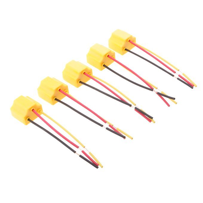 5 Pieces 9003 H4 Car Light Lamp Holder Base Female Socket Wire