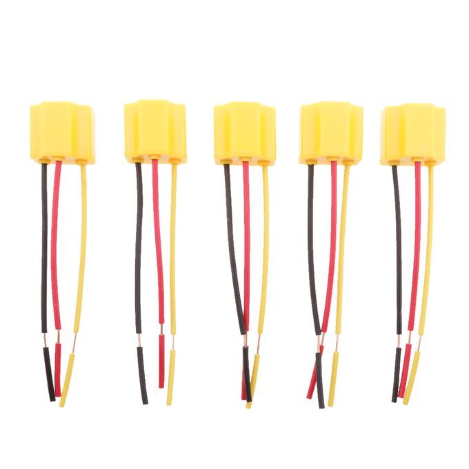 5 Pieces 9003 H4 Car Light Lamp Holder Base Female Socket Wire