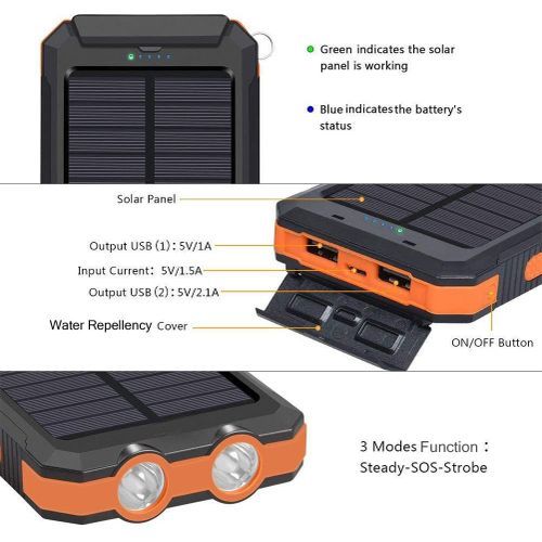 Portable Power Banks 10000mAh Waterproof Dual USB Output