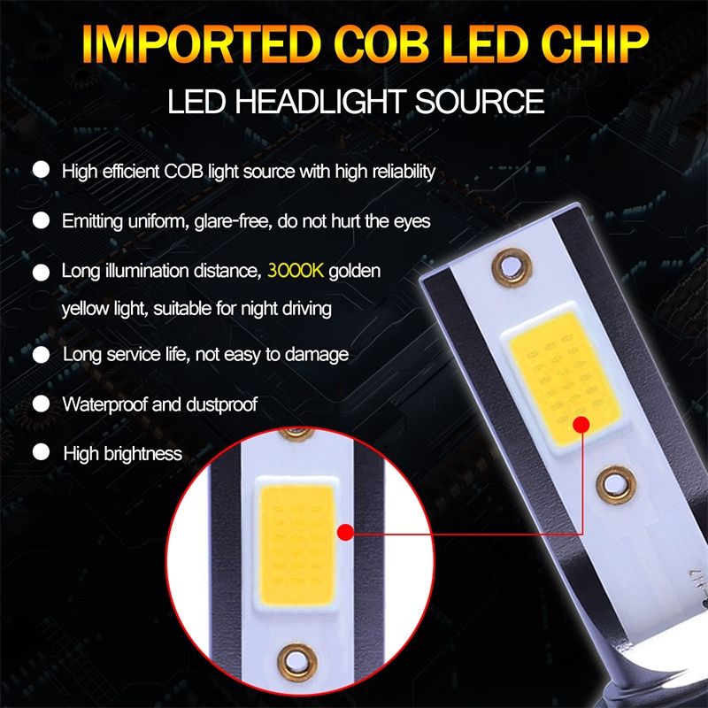 2 PCS H1 Mini COB LED Headlight Lamps / Fog Light