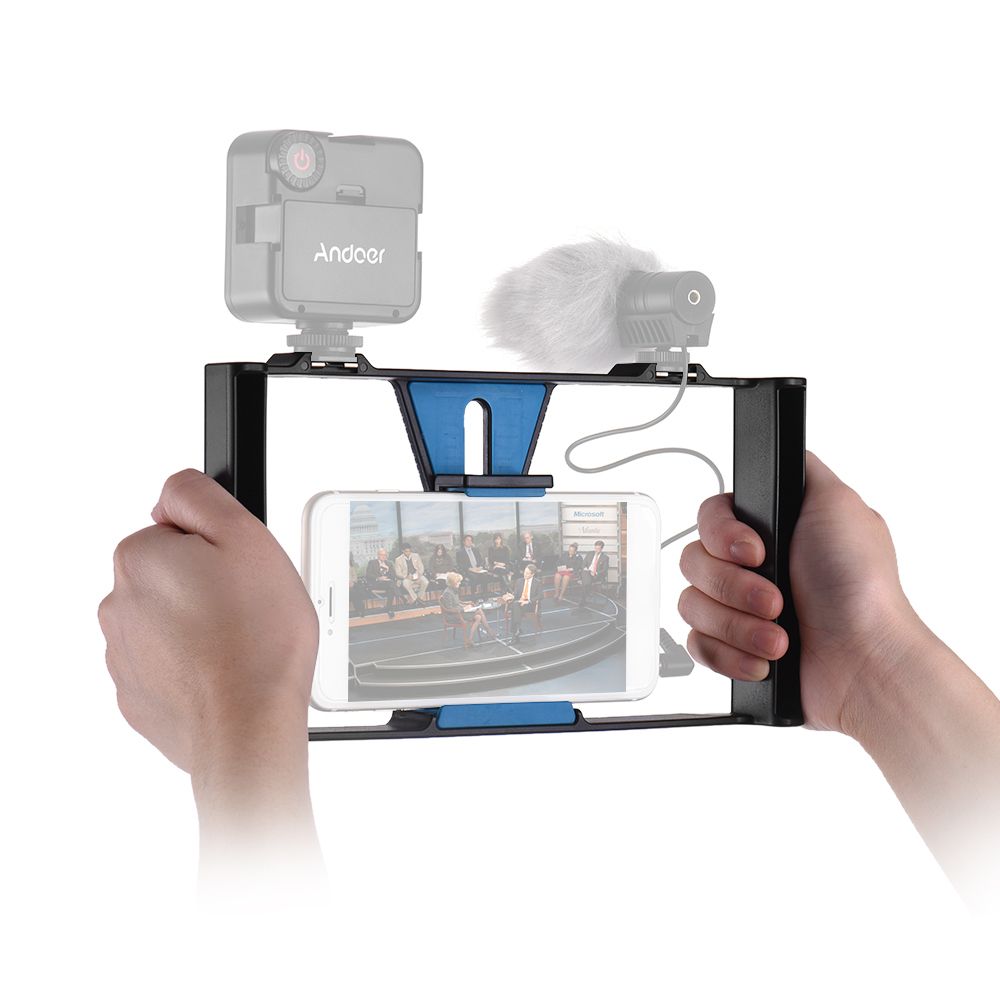 Andoer Smartphone Video Rig Phone Movie Mount Film Making Recording Vloing Rig Hand Grip Bracket