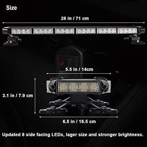 Rooftop Safety Flashing 56 LED Amber Strobe Light Bar For To
