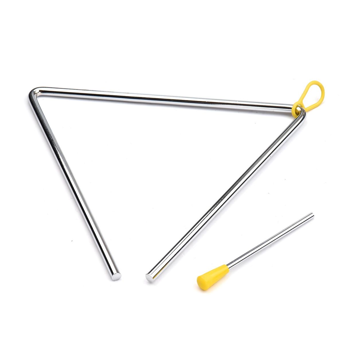 10 Inch Triangle Bell Triangolo with Metal Mallet Idiophone Steel Percussion Children Toddle Kid Rhythm Learning Early Education Musical Instrument Hand Percussion Triangle with Striker