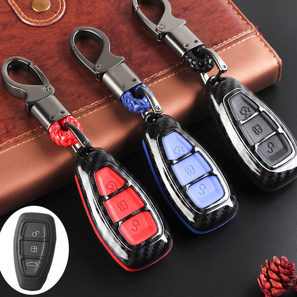 Aumotop Remote Key Fob Case Shell Cover Carbon Fiber