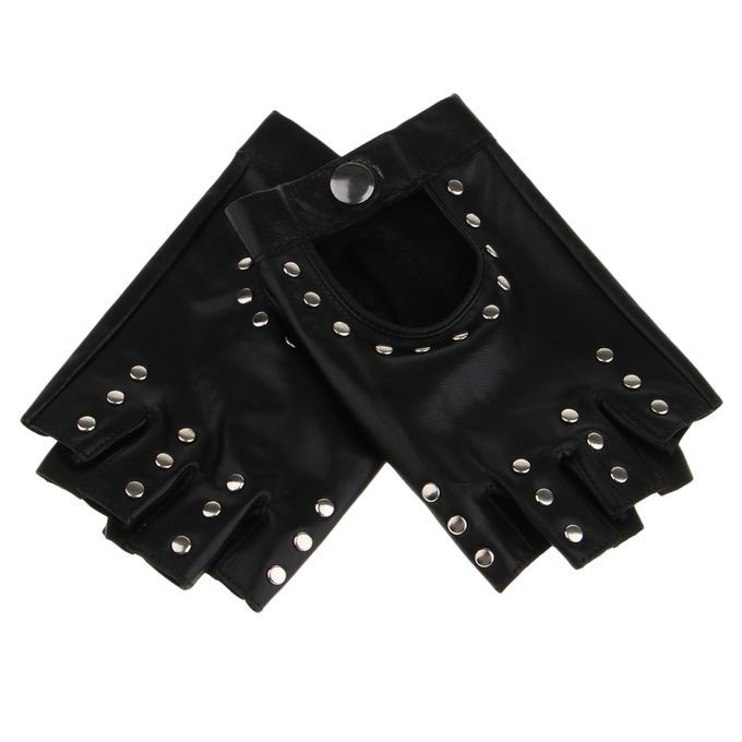 Women's 80s Black Punk  W/ Studs Cycling Real Leather Fancy