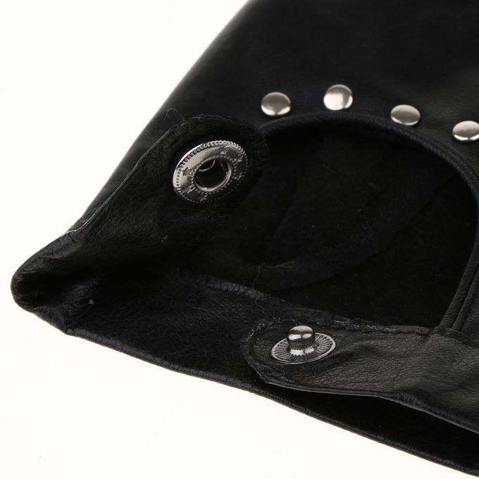 Women's 80s Black Punk  W/ Studs Cycling Real Leather Fancy