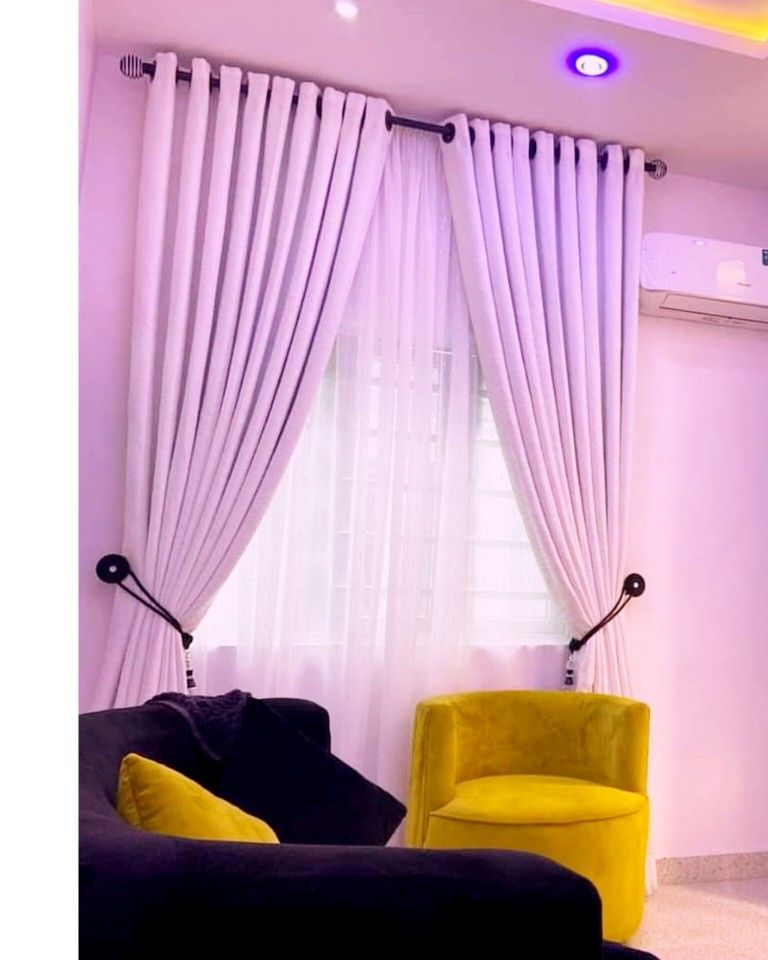 7.5ft. By 7.5ft. High Quality Plain Curtain -White