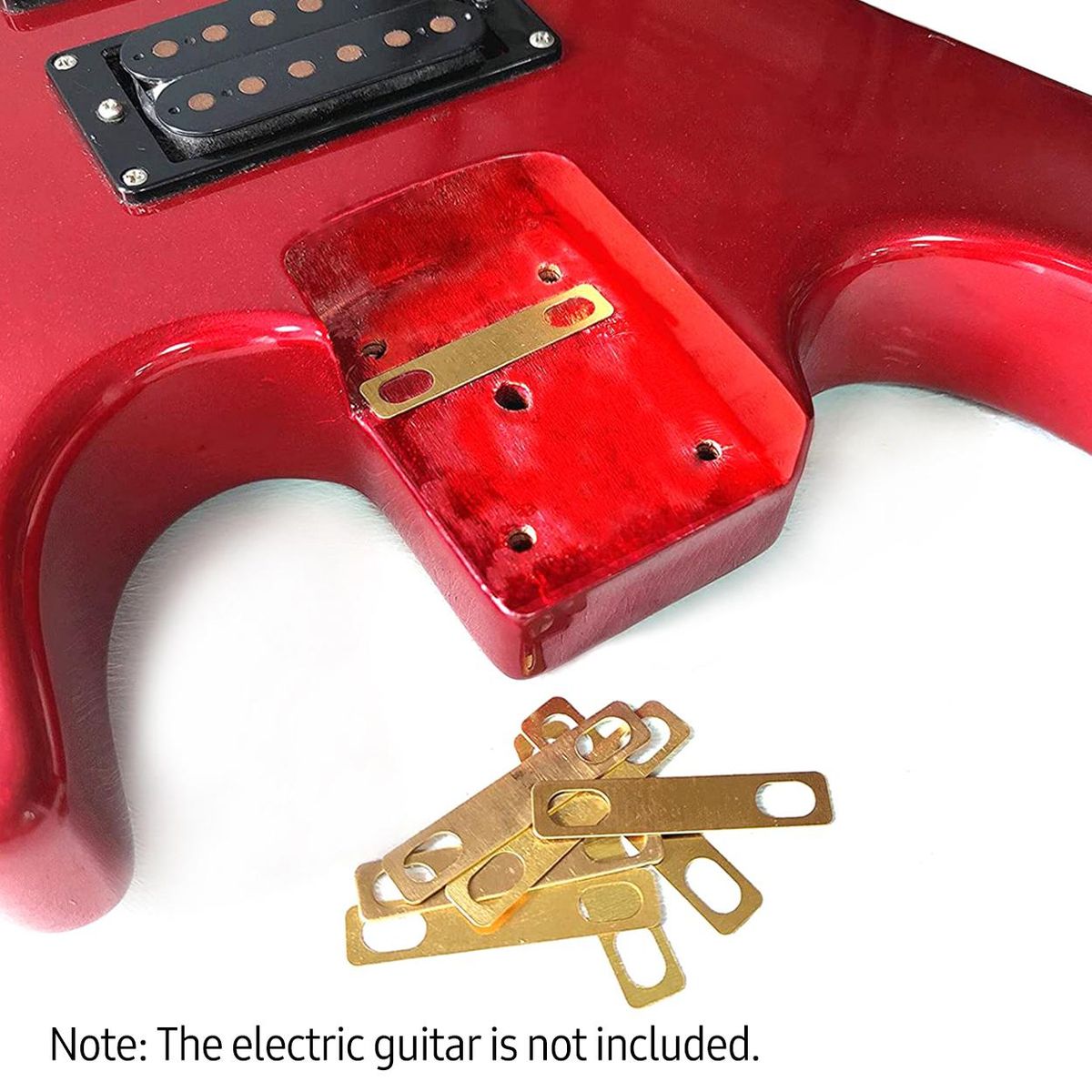 MX0312D 8Pcs Guitar Neck Shims 0.2mm 0.5mm 1mm Thickness Brass Shims Set Connection Neck Plate Bolt-on Neck Repair Luthier Tool for Guitar Bass