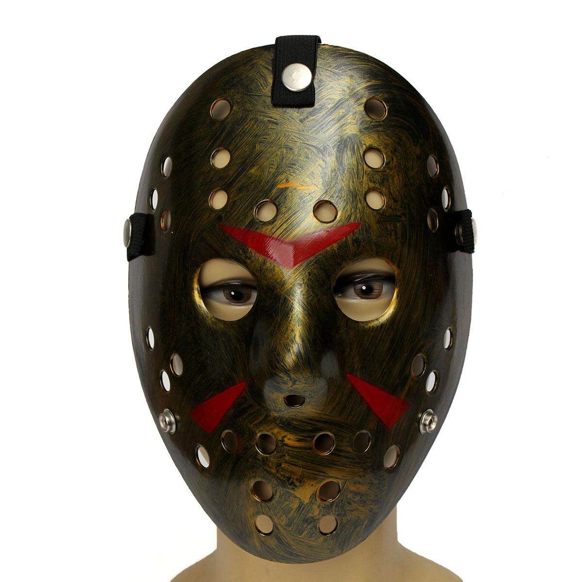 Vendredi 13th Jason Masque Plastique D'horreur Halloween Voorhees Machete Bronze