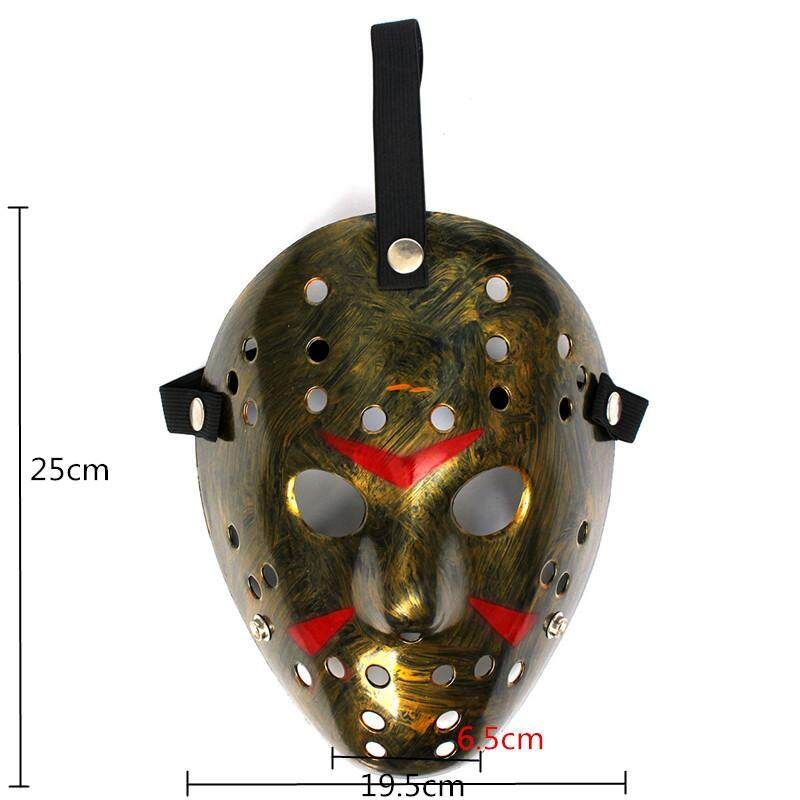 Vendredi 13th Jason Masque Plastique D'horreur Halloween Voorhees Machete Bronze