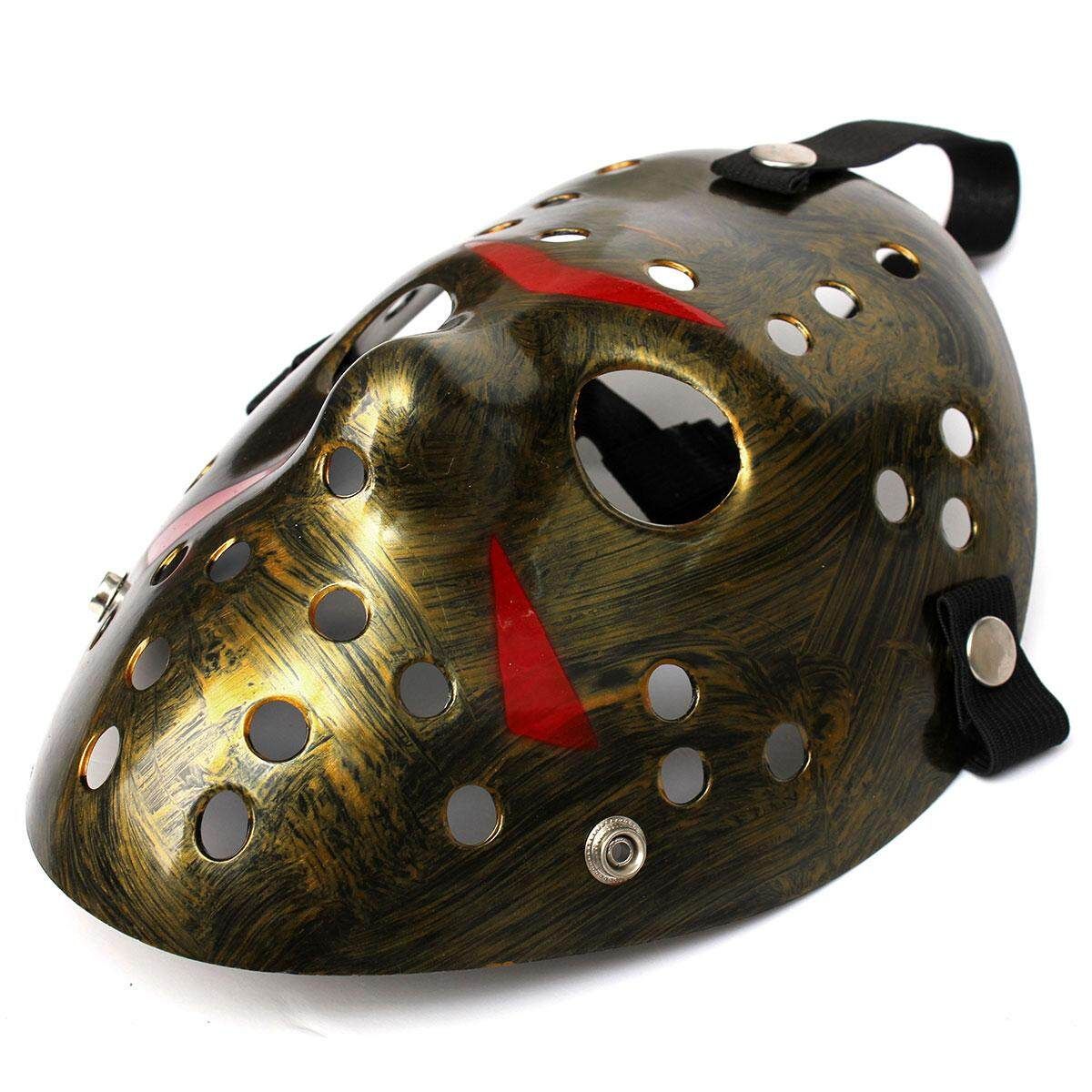 Vendredi 13th Jason Masque Plastique D'horreur Halloween Voorhees Machete Bronze