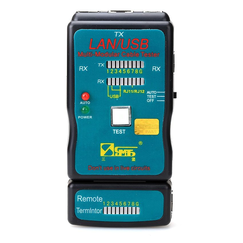 Flat Network Ethernet Cable Tester RJ45 Kit Crimping Tool Network Computer Maintenance Repair Tool Kit Cable Tester Cross AEPDT