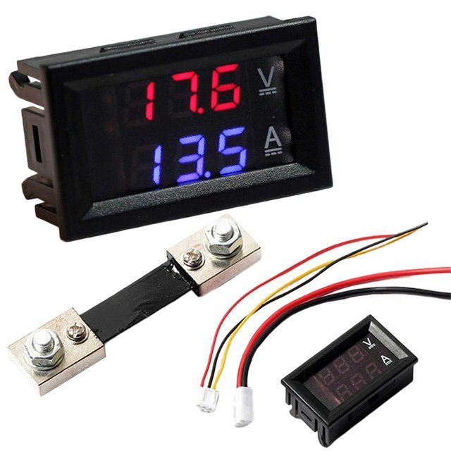 Led Digital Voltmeter Ammeter Us Dc 100v 10/50 / 1