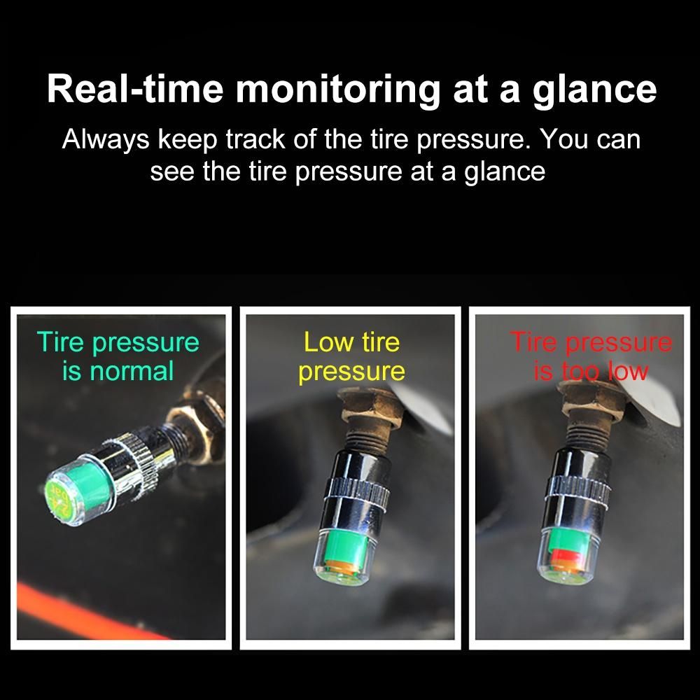 4Pcs/Set Car Tire Valve Cover Tire Pressure Gauge multicolore
