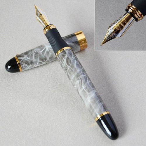 Classic Design Luxury Brand Black/White/Red Gold Clip Resin Style Fountain Pen Smoke Grey