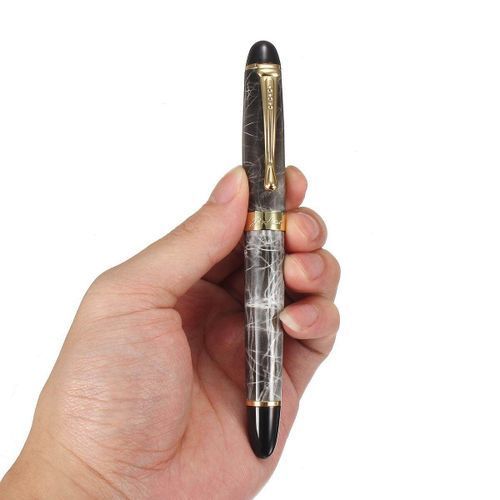 Classic Design Luxury Brand Black/White/Red Gold Clip Resin Style Fountain Pen Smoke Grey
