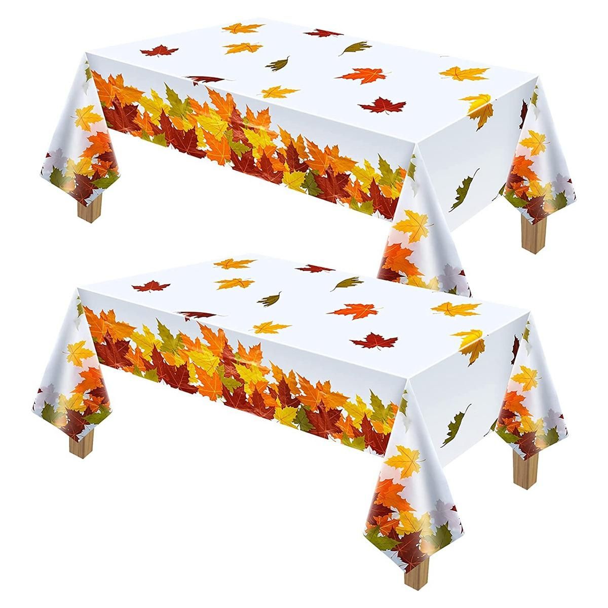 Thanksgiving Autumn Leaf Tablecloth Autumn Maple Leaf Tablecloth Waterproof Rectangular Plastic Tablecloth