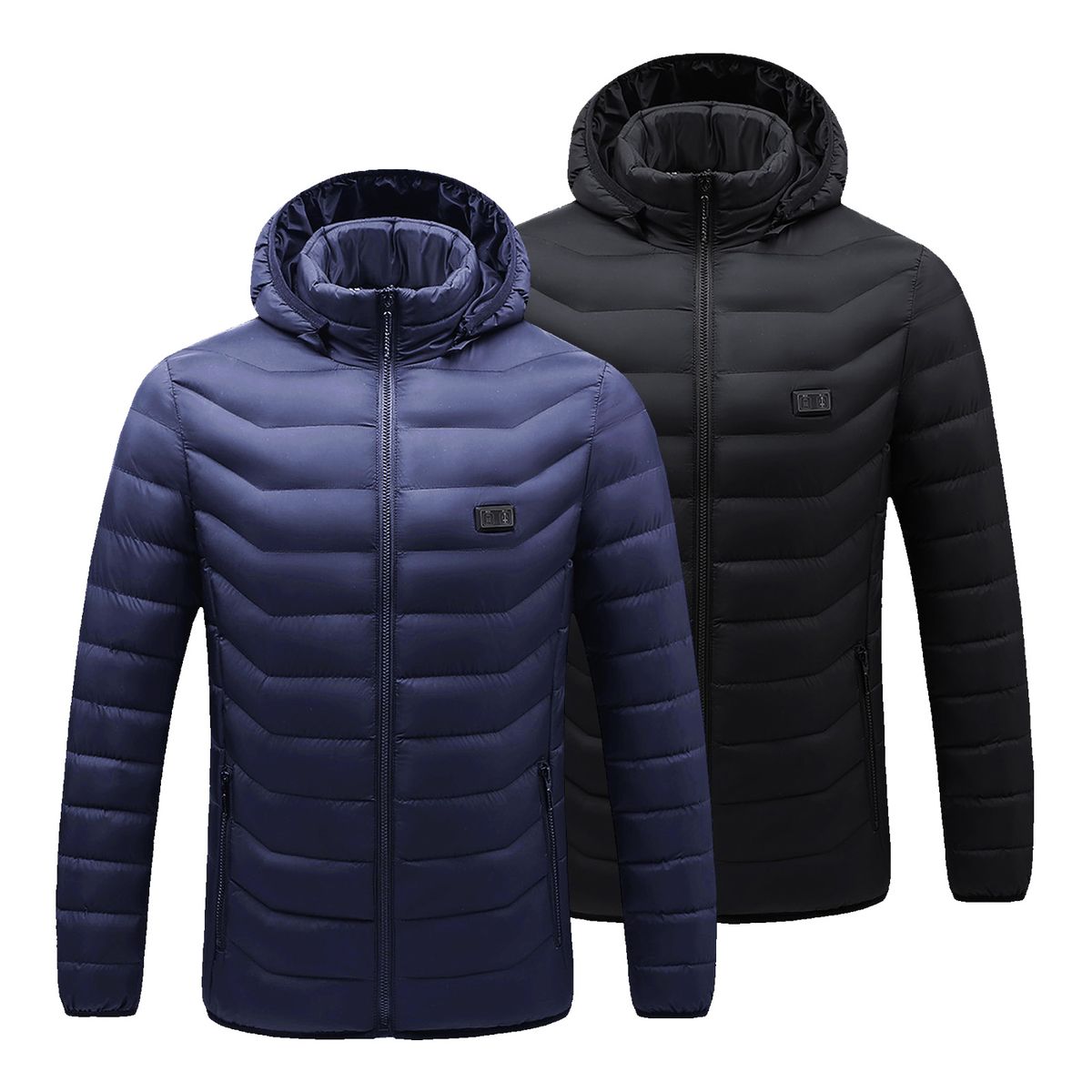 Men Heated Jackets USB Heating Detachable Hood Electric Warm