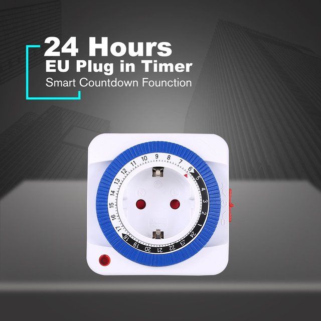 24 Hour Timer Energy Saver Socket In Mechanical Grounded Us