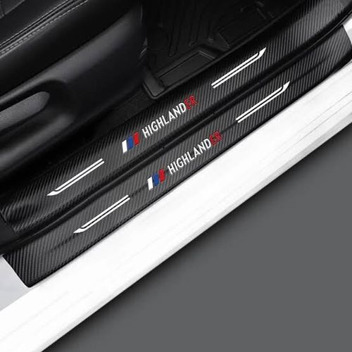 4 Pieces Car Door Step Plate Sill Anti Scratch Sticker Protector Universal Fit For Highlander