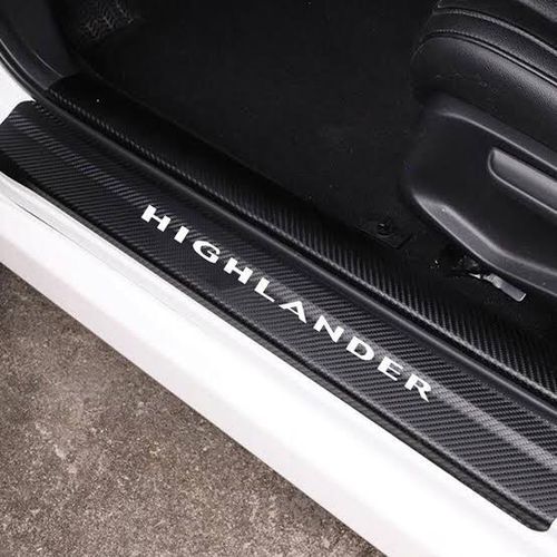 4 Pieces Car Door Step Plate Sill Anti Scratch Sticker Protector Universal Fit For Highlander