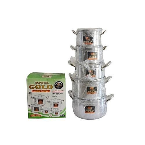 GOLD COOKING POT SET -5 PIECES 18cm,20cm,22cm,24cm, &26cm