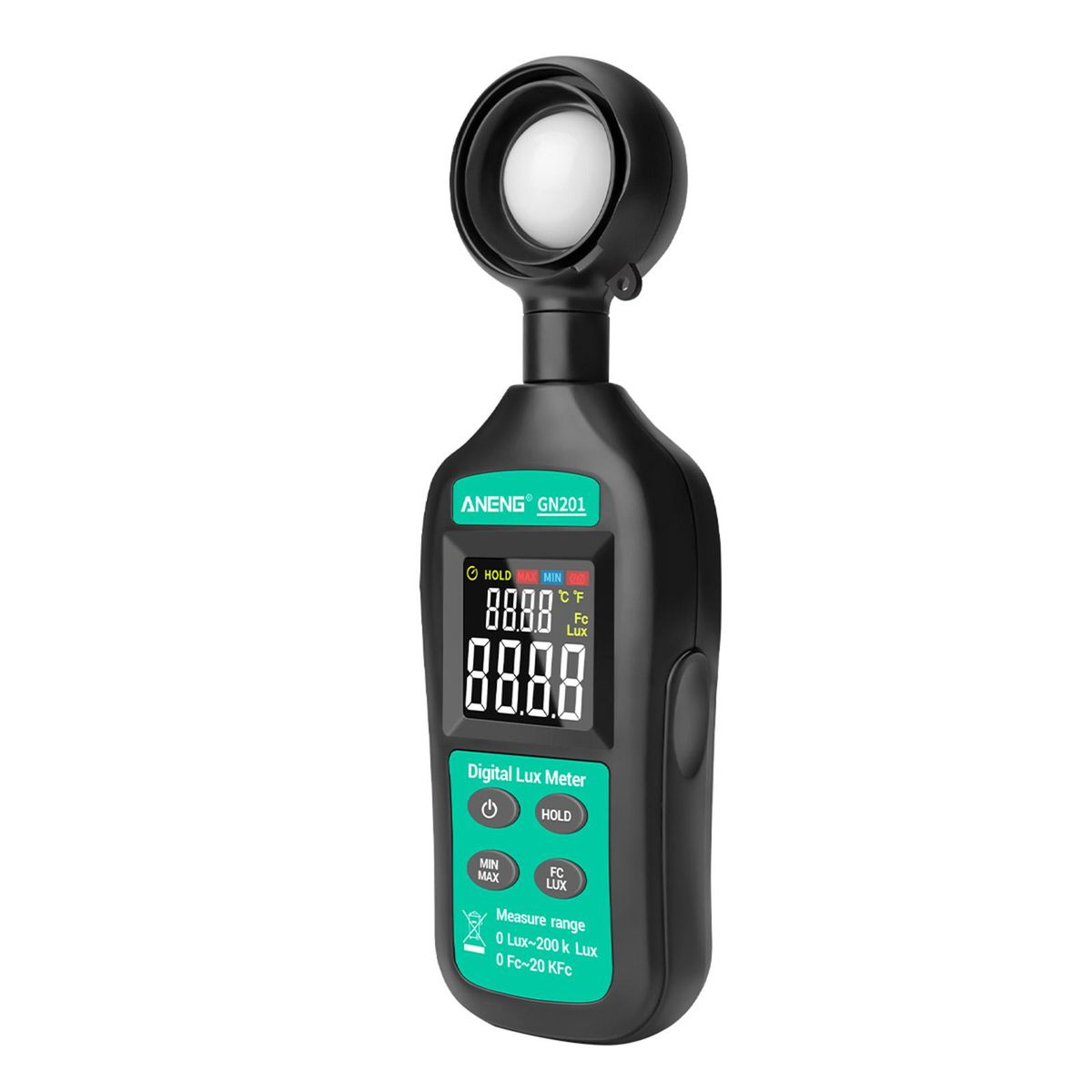 ANENG Mini Digital Lux Meter 0-20,0000 Lux Illuminance Meter LCD Display Handheld Illuminometer High Precision Light Meter Photometer Luxmeter