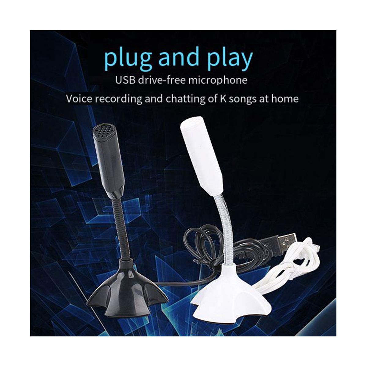 USB Laptop Microphone Voice Mic High Sensitivity Mini for PC,White