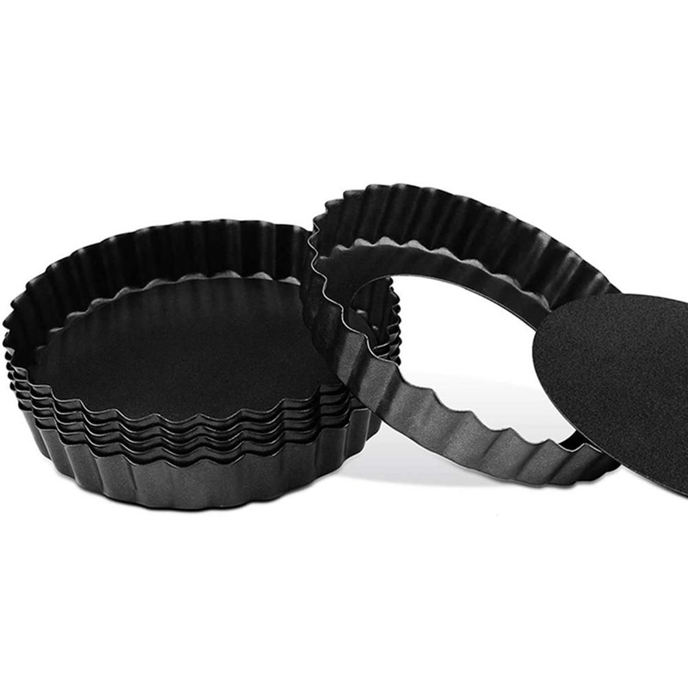 Tart Pan Set of 6,Small Non-Stick 4-Inch Quiche Pan