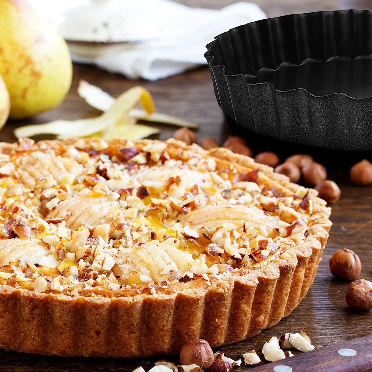 Tart Pan Set of 6,Small Non-Stick 4-Inch Quiche Pan